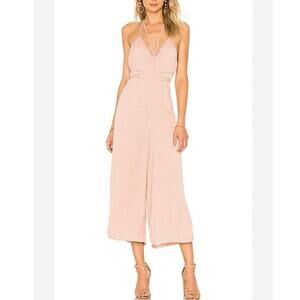 House Of Harlow 1960 x Revolve Small Paola Light Pink Cropped Wide Leg Jumpsuit